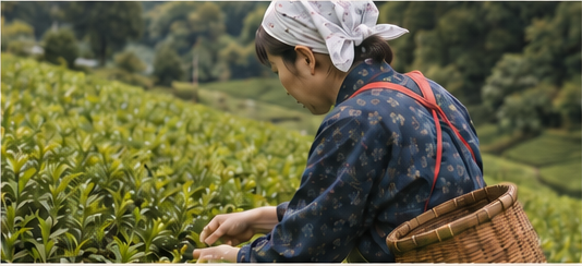 Tea harvesting in Yame, Fukuoka